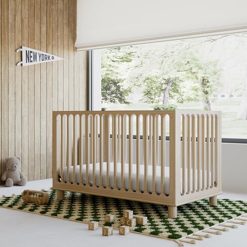 Storkcraft Sicily Deluxe 3-in-1 Convertible Crib with Bonus Toddler Guardrail (Driftwood) – GREENGUARD Gold Certified, Toddler Safety Guardrail Included, Fits Standard Crib Mattress in Saudi Arabia