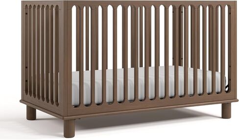 Storkcraft Sicily Deluxe 3-in-1 Convertible Crib with Bonus Toddler Guardrail (Driftwood) – GREENGUARD Gold Certified, Toddler Safety Guardrail Included, Fits Standard Crib Mattress in Saudi Arabia