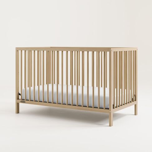 Graco Teddi 4-in-1 Convertible Mini Crib with Bonus Mattress, Driftwood | GREENGUARD Gold Certified, 2.75-Inch Water Resistant Mattress Included, Small Spaces Crib, Easy 30-Minute Assembly in Saudi Arabia