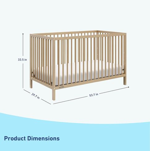 Graco Teddi 4-in-1 Convertible Mini Crib with Bonus Mattress, Driftwood | GREENGUARD Gold Certified, 2.75-Inch Water Resistant Mattress Included, Small Spaces Crib, Easy 30-Minute Assembly in Saudi Arabia