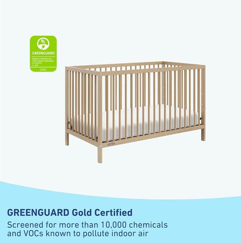 Graco Teddi 4-in-1 Convertible Mini Crib with Bonus Mattress, Driftwood | GREENGUARD Gold Certified, 2.75-Inch Water Resistant Mattress Included, Small Spaces Crib, Easy 30-Minute Assembly in Saudi Arabia