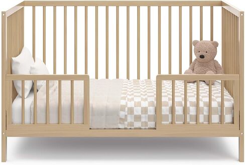 Graco Teddi 4-in-1 Convertible Mini Crib with Bonus Mattress, Driftwood | GREENGUARD Gold Certified, 2.75-Inch Water Resistant Mattress Included, Small Spaces Crib, Easy 30-Minute Assembly in Saudi Arabia