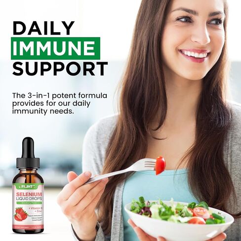 Selenium Liquid Drops, 200mcg Liquid Selenium Supplement with Vitamin C & Zinc, Support for Immune System, Antioxidant & Heart Health, High Absorption, Pineapple Flavor, 2 Fl Oz in Saudi Arabia