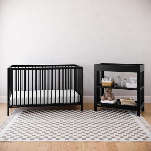 Graco Teddi 5-in-1 Convertible Crib & Changer with Drawer (Olive) – GREENGUARD Gold Certified Baby Crib Crafted from Wood, Converts to Toddler Bed, Daybed, and Full-Size Bed in Kuwait