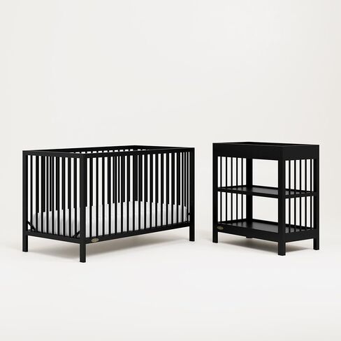 Graco Teddi 5-in-1 Convertible Crib & Changer with Drawer (Olive) – GREENGUARD Gold Certified Baby Crib Crafted from Wood, Converts to Toddler Bed, Daybed, and Full-Size Bed in Kuwait
