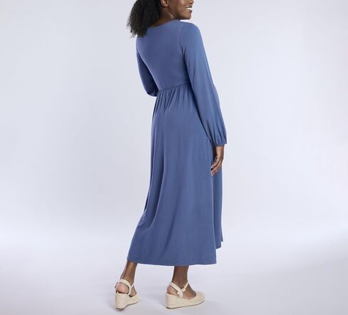 Motherhood Maternity Women's Long Sleeve Empire Waist Maxi Pregnancy Dress in Kuwait