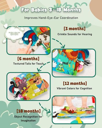 Baby Books for Shower Gift, Baby Books 0-6 Months, Baby Crinkle Books, Tummy Time Toys, Baby Boys Girls Books, Early Learning Stroller Toy, Touch and Feel Books for Newborn, Infant Toys Developmental in Saudi Arabia