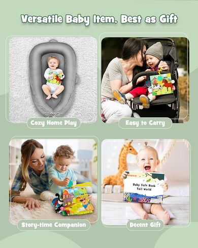 Baby Books for Shower Gift, Baby Books 0-6 Months, Baby Crinkle Books, Tummy Time Toys, Baby Boys Girls Books, Early Learning Stroller Toy, Touch and Feel Books for Newborn, Infant Toys Developmental in Saudi Arabia