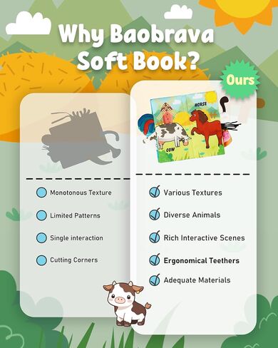 Baby Books for Shower Gift, Baby Books 0-6 Months, Baby Crinkle Books, Tummy Time Toys, Baby Boys Girls Books, Early Learning Stroller Toy, Touch and Feel Books for Newborn, Infant Toys Developmental in Saudi Arabia