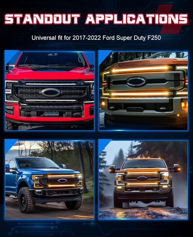 مصابيح شبكة LED OFFROADTOWN متوافقة مع 2017-2022 Ford Super Duty F-250 2 قطعة 37 بوصة منحني LED مصبغة ضوء بار عدة DRL LED مصبغة لهجة ضوء تحذير ضوء أمامي مصبغة LED ضوء in Saudi Arabia