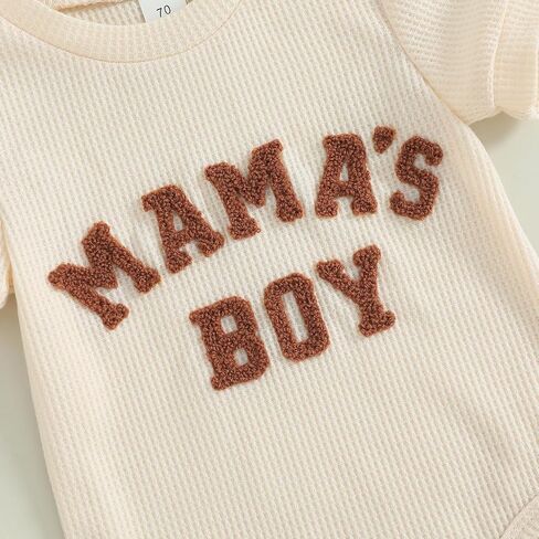 Douhoow Baby Boy Summer Outfits Short Sleeve Mamas Boy Little Dude Embroidery Boy Romper Shorts Set Infant Waffle Clothes in Kuwait