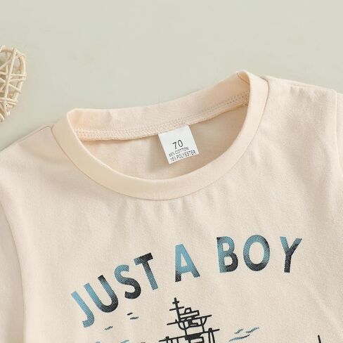 WZTYYDS Toddler Baby Boy Summer Clothes Tractor Letter Print Short Sleeve T-shirt Tops Casual Shorts 2 Piece Outfit in Saudi Arabia