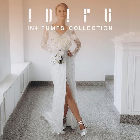 IDIFU IN4 Mary Jane Shoes Platform Chunky High Heels Closed Toe Dress Shoes for Women Wedding Work Business Homecoming Party Shoes Comfortable Casual Dressy Square Toe Heels Pumps in Kuwait