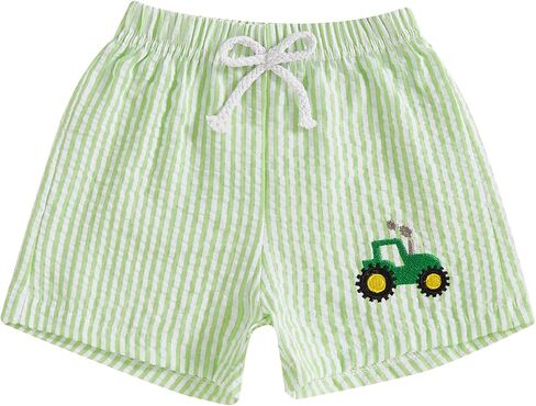 شورتات كرة القدم الأولاد الصغار Seersucker Swim Trunks Golf Baseball Baby Summer Summer Strets Betrics Stripts Forms in Saudi Arabia