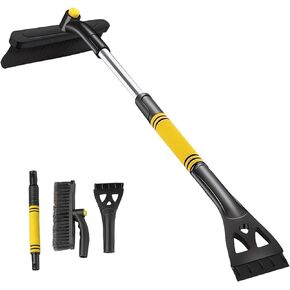36" Extendable Ice Scrapers for Car Windshield 360°Pivoting Snow Brush for Car Snow Scraper Detachable Snow Removal Tool for Cars,Trucks,SUVs, Car Wash Brush