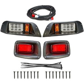 KEMIMOTO Golf Cart Light Kit Compatible with TXT, Street Legal Golf Cart Headlights Kit Compatible with EZGO TXT Led Lights 1996-2013 Gas and Electric with Installation Instructions