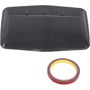 Aramox Car Air Vent Cover, Car Hood Scoop Cowl ABS Air Vent Decorative Cover with Tape for Automotive Modification(Glossy Black)