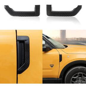 Hood Vents Cover Car Fender Side Vents Side Fender Vent Outlet Decoration Trim for Ford Bronco Sports 2021 2022+(2pcs/set,Carbon Fiber Black)