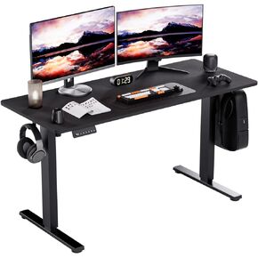 Motorized Standing Desks, Electric Stand Up Desk with Ultra Stable Construction and Cable Management,Adjustable Height Desk with Memory Preset Design for Home Office Use 48x24 in Black