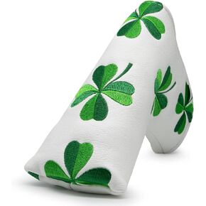 Golf Headcovers Lucky Clover Golf Driver Fairway Wood Hybrid Mallet Blade Putter Cover Headcover Premium Leather Headcovers Fits Most of Drivers Woods and Blade Putters