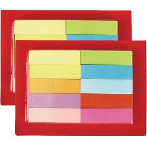 1InTheOffice Page Markers Tabs, Sticky Note Flags, Assorted Multicolor, 0.5" Wide, 1000 Pack