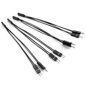 2 Pins Single Female to Dual Male Black Jumper for PC Motherboard Power Light-Emitting Diode Switch Reset HDD Hard Drive 4PCS