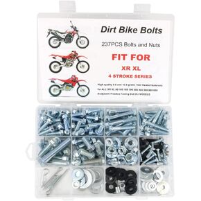 Xitomer 237 PCS Plastics Engine Body Frame Exhaust Bolts Kit Fit For XR XL XR80 XR100 XR185 XR200 XR250 XR400 XR500 XR600 XR650, Full Sets complete Fairing bodywork Bolts