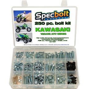 250pc Specbolt Kawasaki Tecate ATV Bolt Kit for Maintenance & Restoration OEM Spec Fasteners KXF250 Quad 84-88 TECATE 4 Wheel & 82-85 TECATE KLT200, KLT250, KXT250, & KLT250 3 Wheel ATVS