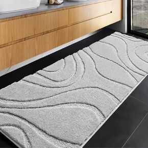 DEXDE Bathroom Rugs Mat,Soft Plush Shaggy Microfiber Bath Rug,Non Slip Bath Mats for Bathroom Floor,Machine Washable Absorbent Carpet for Shower Tub,Black 18"x24"