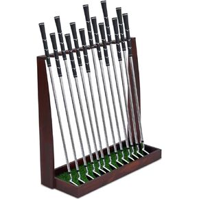 Wooden Golf Putter Stand Indoor Display Rack Golf Club Rack Golf Club Holder Natural Wood Golf Club Stand for Storage Sports Outdoors Wall Garage