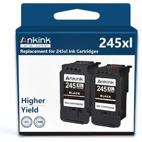Ankink Compatible Ink Cartridge Replacement for Canon 245XL 245 XL for MX490 TR4520 TS3322 TR4522 TR4500 TS3122 TS3300 MX492 MG2522 TS3320 TS3100 Printer PG245 243XL (Black, 2-Pack)