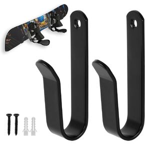 Snowboard Wall Mount, Horizontal Snowboard Display Rack Wall Mount Clips Ski Holder Shelf Hanger Organizer for Indoor Room Garage Ski Board Storage (Black)