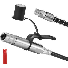VEVOR Grease Gun Coupler 2 PCS, 10000 PSI High Pressure, 6-Jaw Locking, Quick Release Grease Gun Tip with Hose/Zerk Fittings Cleaner, Compatible with All Grease Guns 1/8" NPT Fittings for Automobiles