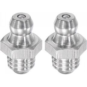 uxcell 2Pcs Metric Stainless Steel Straight Grease Fitting M8 x 1.25mm Thread Hydraulic Grease Fitting Accessories