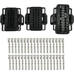 FICM Fuel Injection Control Module Terminal Wiring Harness Connectors with Pigtail Set Fit for Ford 6.0L Powerstroke 2003-2010, Replace 1456315-6, 1456315-2, 1437287-6, AP0018, AP0019, AP0020
