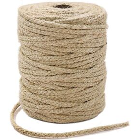 Tenn Well Jute Twine, 200Feet 3.5mm Braided Jute Rope, Natural Twine String for Crafts, Gift Wrapping, Gardening, Recycling, Macrame Projects and Holiday Decorations