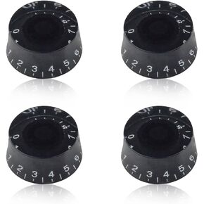 4pcs Black Electric Guitar Knobs, Volume and Tone knobs for Electric Guitar, Metallor Potentiometer Control Knob with LP Style Electric Guitar Parts Replacement Set-4GE