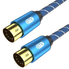 EMK 5-Pin DIN MIDI Cable Male to Male Midi Cables Compatible with MIDI Keyboard/Synthesizer/Guitar Multi Effects/Audio Interface/Audio Mixer/Audio Amplifier/External Sound Card (3.3Feet/1m)