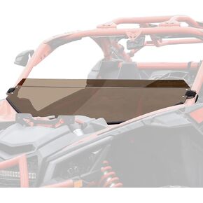 SAUTVS X3 Dark Tinted Half Windshield, Scratch Resistant Hard Coat Poly Vented Mid Windshield for Can Am Maverick X3 XRS XDS Turbo R Max 2017-2024 Accessories