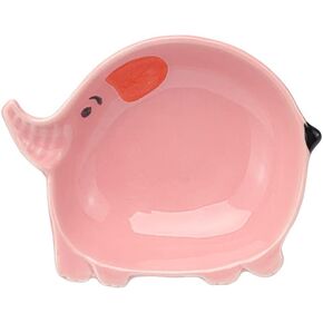 Mogoostry Ceramic Paper Clip Holder - Pink Elephant Paperclips Dispenser & Organizer for Desktop Accessories