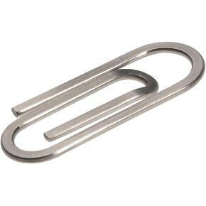 Valyria Silver Stainless Steel Paper Clip Shape Cash Money Clip Credit Card Holder (Double-sided)