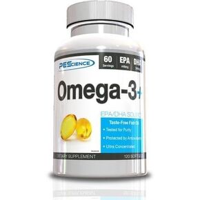PEScience Omega 3+, 120 Soft Gels, EPA and DHA Fish Oil Supplement