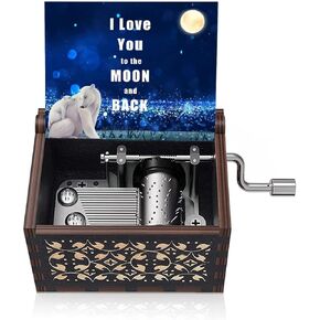 Happy Birthday Music Box Gift - Bday Gift for Daughter Son Wife Husband Boyfriend Girlfriend Wooden Hand Crank Musical Box Play Happy Birthday to You