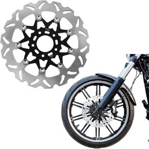 POWERJAMES 11.8" 299mm 9 Spikes Floating Front Brake Rotor for Harley Softail Dyna Sportster Touring 5 * 3.25" Bolts Circle Rotor Mount