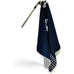 EquipPro Golf Towel | Tour Size Premium Magnetic Microfiber Waffle Design, Center Cut Hanging Club Loop & Snap Button Bag Loop for Men and Women (The Classic)