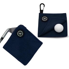 Small Magnetic Golf Towel, Microfiber Waffle Design with Clip - Industrial Strength Magnet for Golf Bags, Carts Clubs