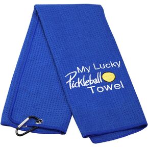 MEIKIUP Pickleball Towel Pickleball Player Gift Embroidered Pickleball Sports Towel for Pickleball Lover My Lucky Pickleball Towel (Lucky Pickleball Towel)