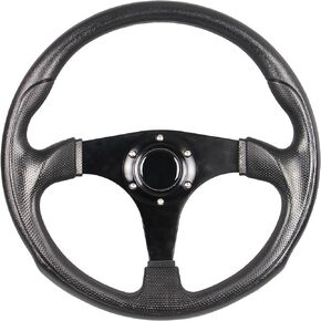350mm Flat Corn Racing Drifting Steering Wheel 13.8"Universal PU Leather 6 bolt Car Steering Wheel with Horn Button