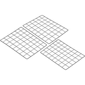 PATIKIL 24"x12" Wire Grid Panel, 3 Pack Wall Grid Decorative Panels Board Photo Pictures Display Decor Hanging Organizer for Home Office, Black