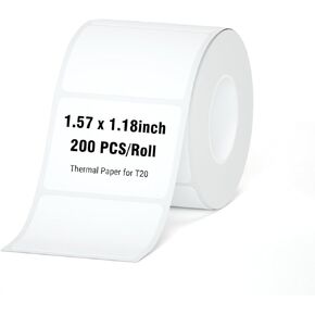 HPRT Thermal Labels for T20 Label Printer, 1.57" x 1.18"(40x30 mm) Waterproof Sticker Paper, Thermal Tape for HPRT T20/T260 Label Maker, 200 Labels/Roll